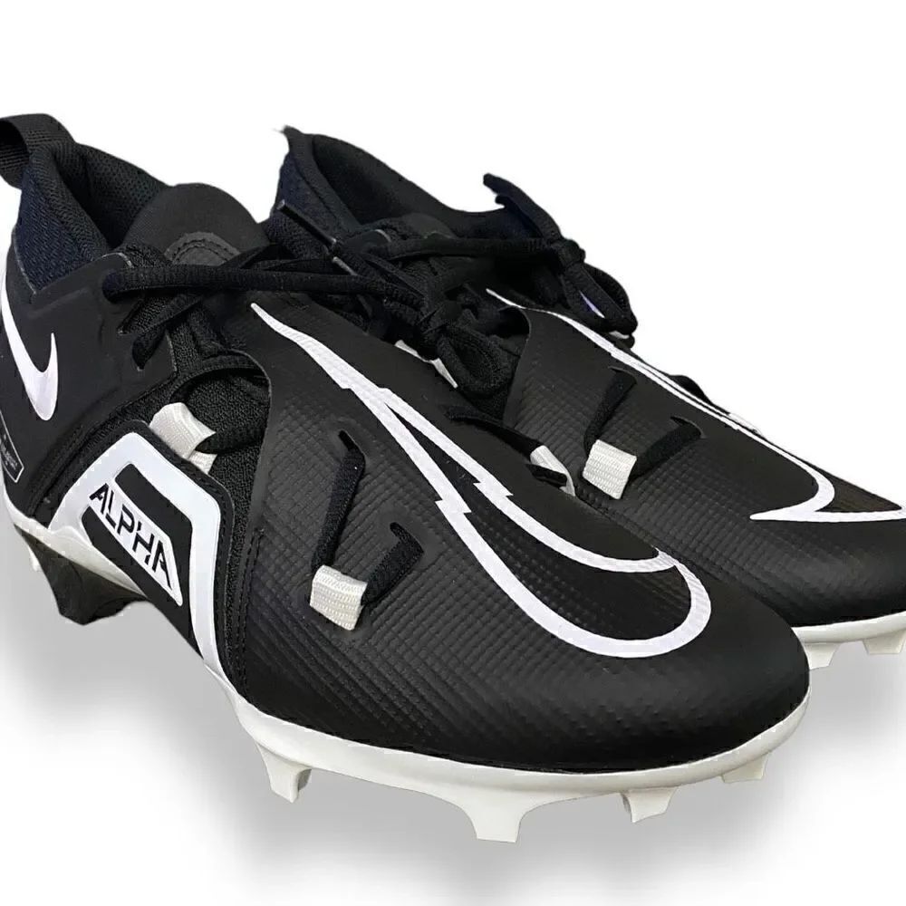 Nike Alpha Menace Pro 3 Black White Football Cleats CT6649-001 Mens size 11